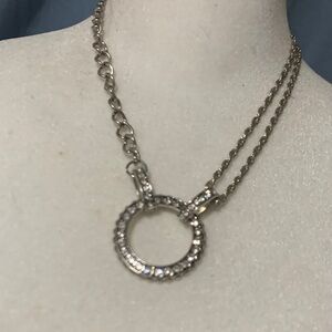 Elegant Silver Circle Pendant Necklace